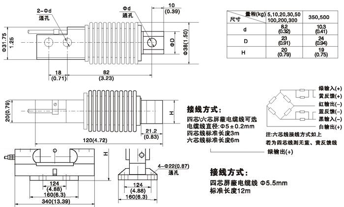 ZEMIC HM11称重传感器尺寸图 ZEMIC HM11称重传感器尺寸图